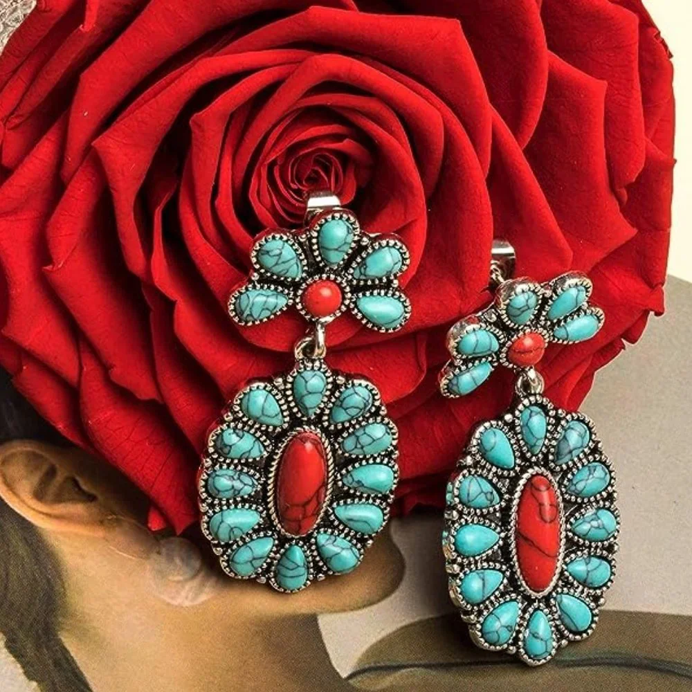 Anthropologie Bohemian Green Earrings